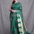 bottle green brocade silk blend with ethnic motifs