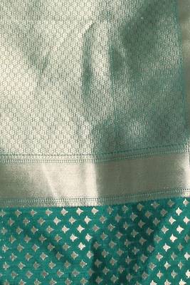 bottle green brocade silk blend with ethnic motifs 4