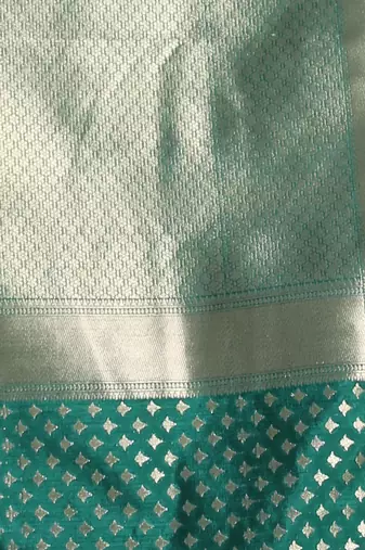 bottle green brocade silk blend with ethnic motifs
