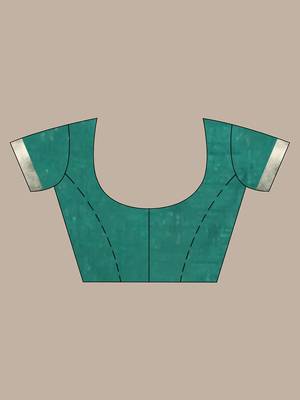 bottle green brocade silk blend with ethnic motifs 5