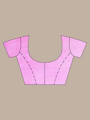 pink brocade silk blend with copper zari weaving 5