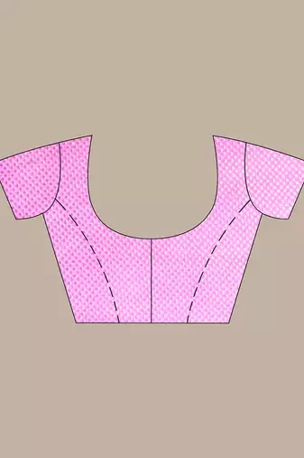pink brocade silk blend with copper zari weaving