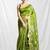 Slimy green leaf motif zari weaving handloom saree