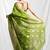 Slimy green leaf motif zari weaving handloom saree