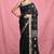 Black leaf motif zari weaving handloom saree
