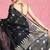 Black leaf motif zari weaving handloom saree