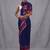 blue cotton blend handwoven saree with texture borders