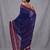 blue cotton blend handwoven saree with texture borders