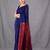 blue & maroon colourblocked cotton blend saree