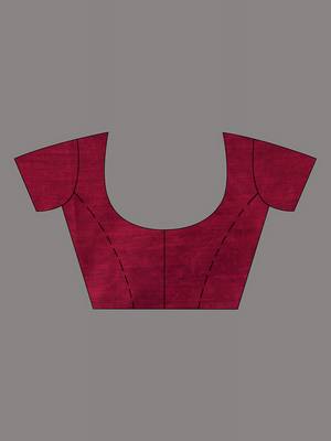 blue & maroon colourblocked cotton blend saree 5