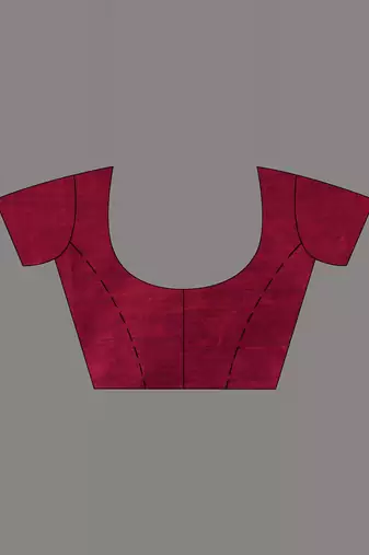 blue & maroon colourblocked cotton blend saree