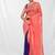 peach & purple cotton blend half half handwoven soft dual tone saree