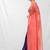 peach & purple cotton blend half half handwoven soft dual tone saree