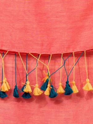 peach & purple cotton blend half half handwoven soft dual tone saree 4