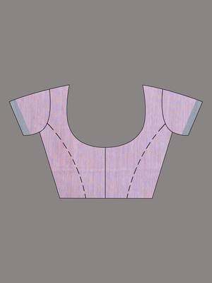 lavender cotton blend soft saree with solid pattern 5
