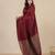 dark red cotton blend soft saree with stripes pallu