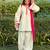  Cream & Hot Pink Pakistani Salwar Suit with Embroidered Cuffs | Premium Women   s Ethnic Wear