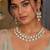 Bridal Kundan Necklace Set, Teardrop Polki Choker Set, Indian Wedding Jewelry