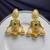 Long Gold Jhumka Earrings, Green Stone Temple Jewelry, Indian Bridal Earrings