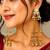 Limited Edition Long Gold Chandelier Earrings, Red Statement Drop Earrings