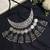 Oxidized Silver Bib Necklace, Indian Tribal Statement Necklace, Boho Ethnic Layered Jewelry