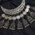 Oxidized Silver Bib Necklace, Indian Tribal Statement Necklace, Boho Ethnic Layered Jewelry