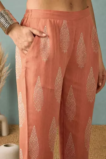  Peach Anarkali Suit with Embroidered Yoke & Dupatta | Premium Party Wear for Women