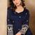 Black silk blend readymade anarkali suit with embroidery work