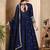 Black silk blend readymade anarkali suit with embroidery work