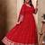 Red silk blend  readymade anarkali suit with embroidery work