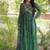Green faux georgette bandhani readymade top with patch work