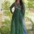 Green faux georgette bandhani readymade top with patch work