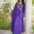 Violet faux georgette bandhani readymade top with patch work