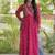 Pink faux georgette bandhani readymade top with patch work
