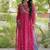 Pink faux georgette bandhani readymade top with patch work