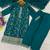 Teal silk blend  readymade suit with embroidery & zari work