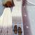 White & lavender faux georgette readymade suit with embroidery & diamond work