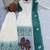 White & teal  faux georgette readymade suit with embroidery & diamond work