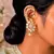 Kundan Ear Cuff Earrings, Gold Polki Style Bridal Ear Wrap, Festive Statement Jewelry