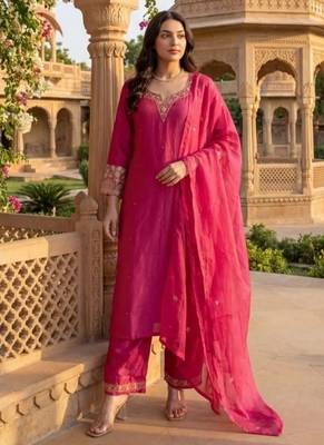  Rani Pink Embroidered Salwar Suit with Dupatta | Premium Festive Wear for Women 3
