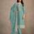 Aqua green organza kurta set with santoon bottom & dupatta