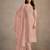 Peach organza kurta set with santoon bottom & dupatta