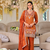 premium rust orange embroidered pakistani suit with dupatta  designer ethnic wear