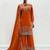 premium rust orange embroidered pakistani suit with dupatta  designer ethnic wear