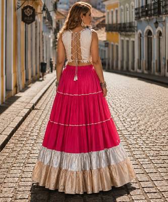Rani Rayon Readymade Navratri Lehenga Choli with Kutchi Work 2