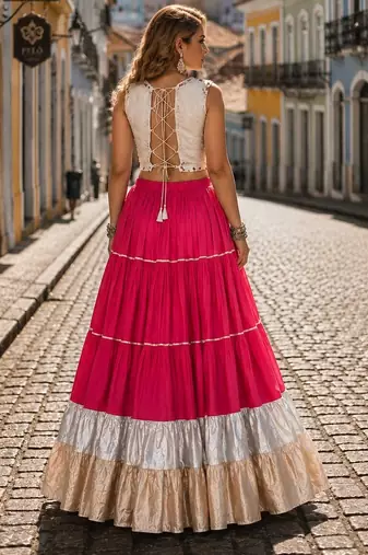 Rani Rayon Readymade Navratri Lehenga Choli with Kutchi Work