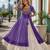 Violet&White Cotton Readymade Navratri Lehenga Choli with Bandhej & Patchework