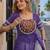 Violet&White Cotton Readymade Navratri Lehenga Choli with Bandhej & Patchework