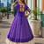Violet&White Cotton Readymade Navratri Lehenga Choli with Bandhej & Patchework