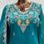 premium teal embroidered pakistani suit with dupatta  designer salwar kameez set